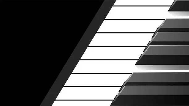 Vector illustration of Abstract Piano Keys Music Keyboard Instrument Song Melody Vector Design Style