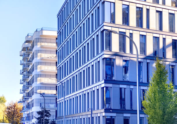 istock Office and residential buildings at fall 1437714933