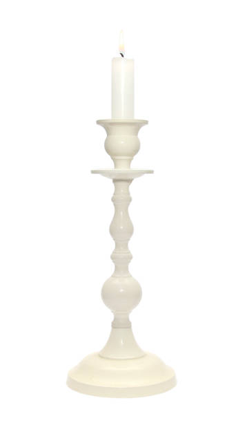 istock Vertical shot of white candlestick isolated on white background 1437716551