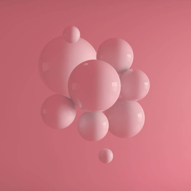 istock 3D rendering illustration of pink balls on a pink background 1437716577