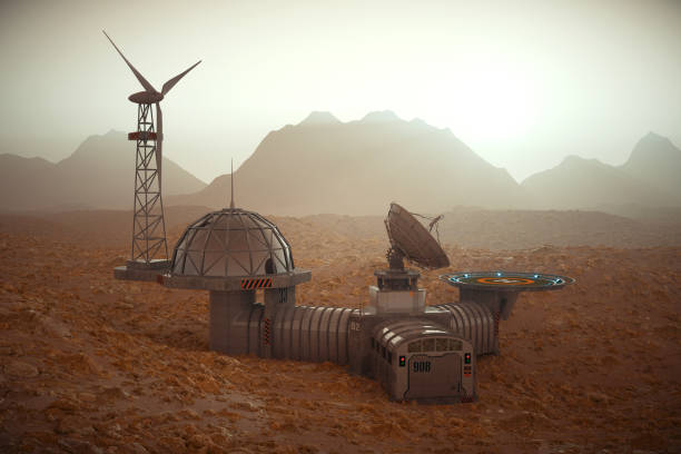 istock Research Science Red Planet Mars Base Station Building. 3d Rendering 1437717483