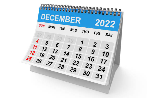 istock 2022 Year December Calendar. 3d Rendering 1437717540
