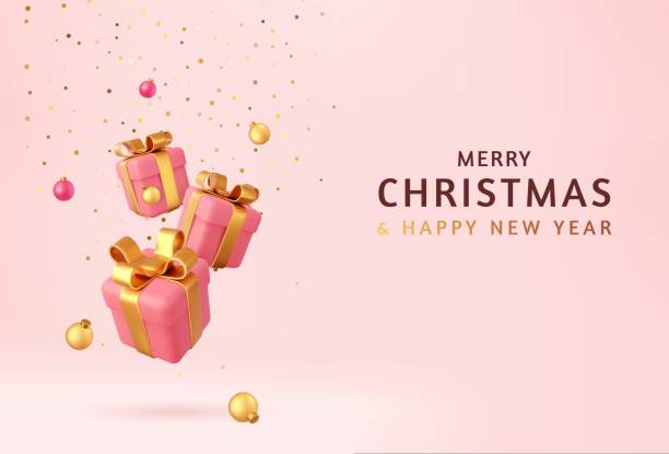 istock 3d Merry Christmas and Happy New Year Background 1437720033