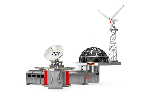 Modern Remote Antarctic Research Polar Station on a white background. 3d Rendering