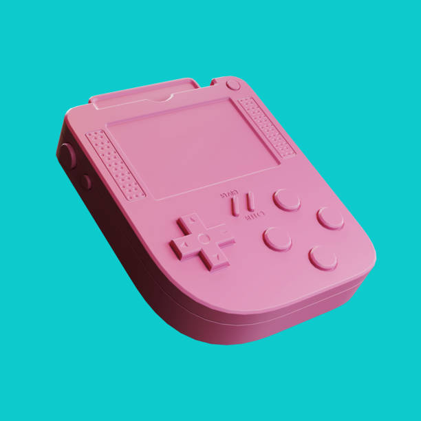 istock Pink Abstract Arcade Old School Joypad, Gamepad or Game Console in Duotone Style. 3d Rendering 1437722009