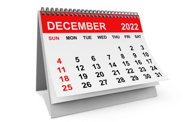 istock 2022 Year December Calendar. 3d rendering 1437722079