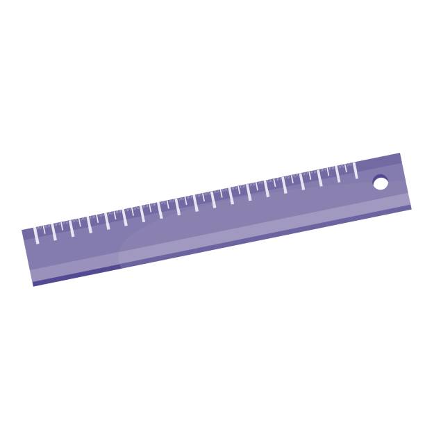 istock purple ruler for classes in the lesson of mathematics and geometry, top view, isolated object on a white background, vector illustration, 1437723470