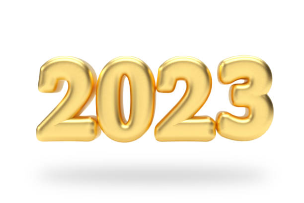 istock New 2023 Year Golden Inflated Bubble Sign. 3d Rendering 1437723635