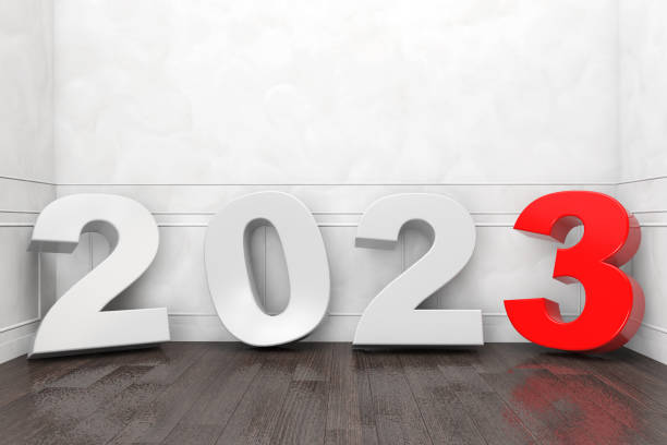 istock 2023 New Year Sign in Empty Room. 3d Rendering 1437723694