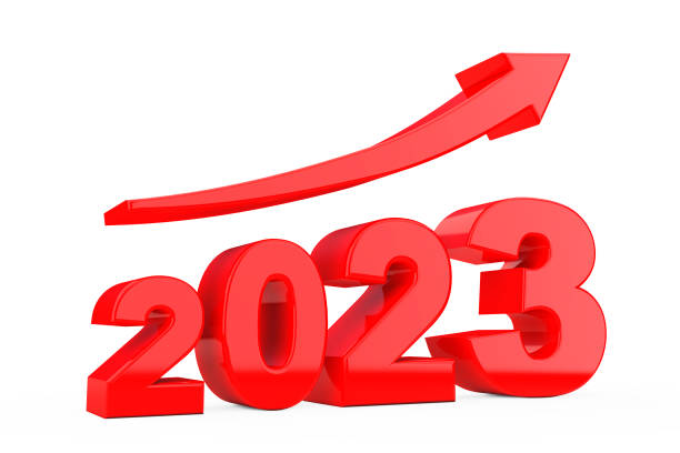 istock Progress Arrow in New 2023 Year Sign. 3d Rendering 1437726726