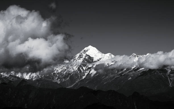 istock Majestic view of Kangchenjunga mountain range, illuminated in morning sunlight 1437727106