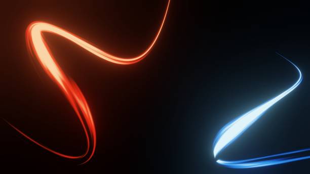 istock 3d render of flash neon and light glowing on dark scene. Speed light moving lines. 1437728556