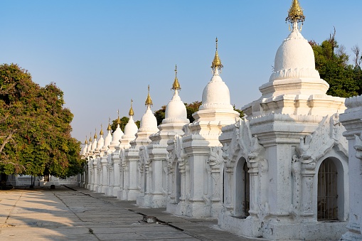 A beautiful shot of the Kuthodaw Pagoda, Myanmar