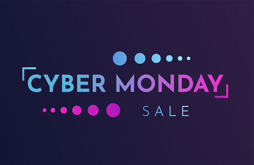 Cyber Monday sale poster, banner, background. Vector illustration. EPS10