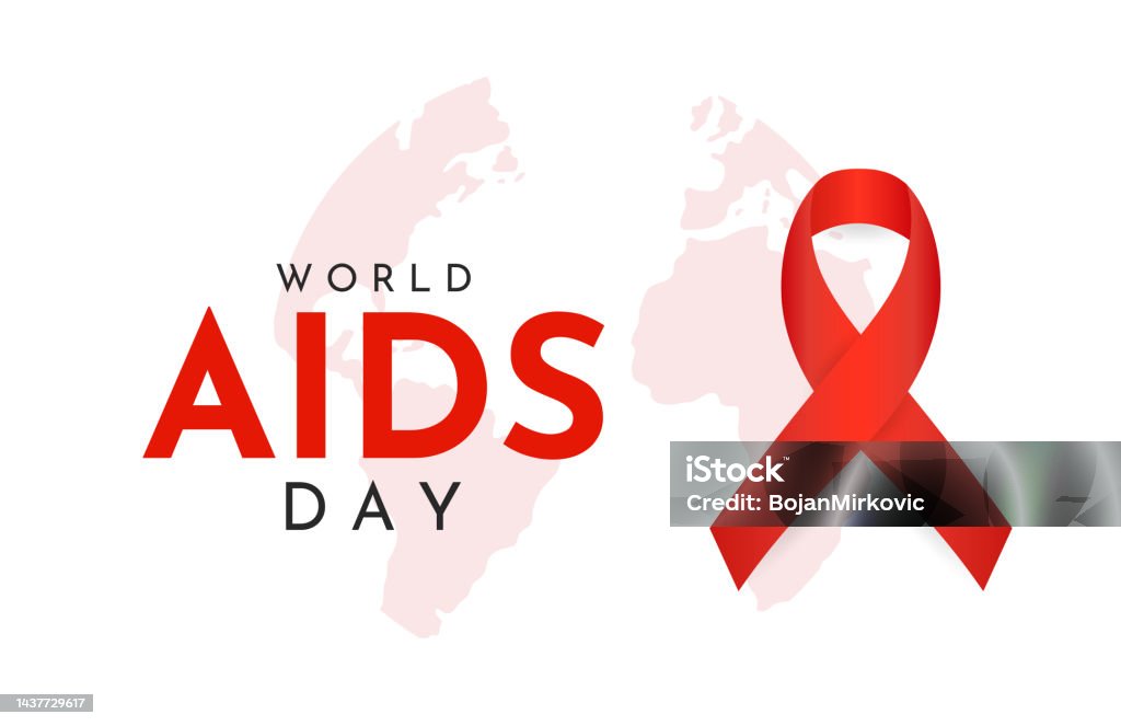 Открытка Всемирного дня борьбы со СПИДом, фон. Вектор - Векторная графика World AIDS Day роялти-фри