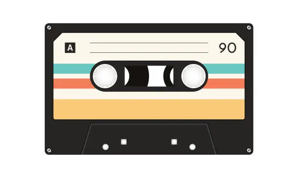 Vector illustration of Vintage retro cassette tape icon illustration