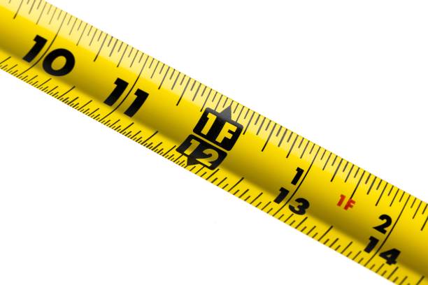 istock Yellow measuring tape with black numbers and a white background 1437731604
