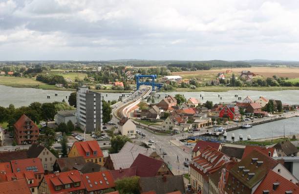 istock View over the river to the blue bridge 1437733644