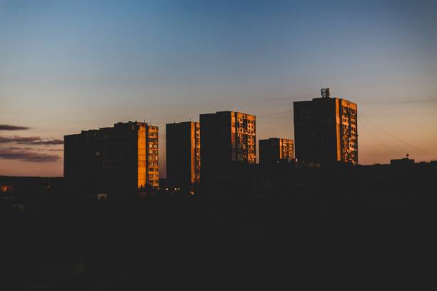 istock Residential buildings against sunrise in Sofia, Bulgaria 1437734034