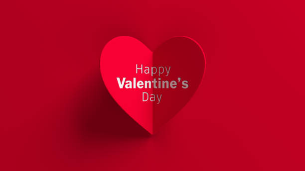 istock Red color heart shape with happy valentines text 1437734114