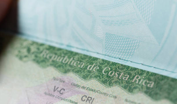 istock Issued costa rica visa in passport 1437735537