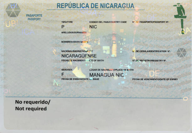 istock Blank empty page of Nicaragua passport 1437735550