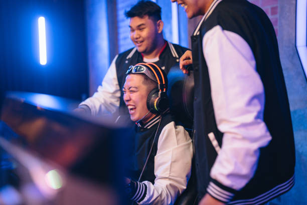 istock Gaming tournament team winning a match. 1437738457