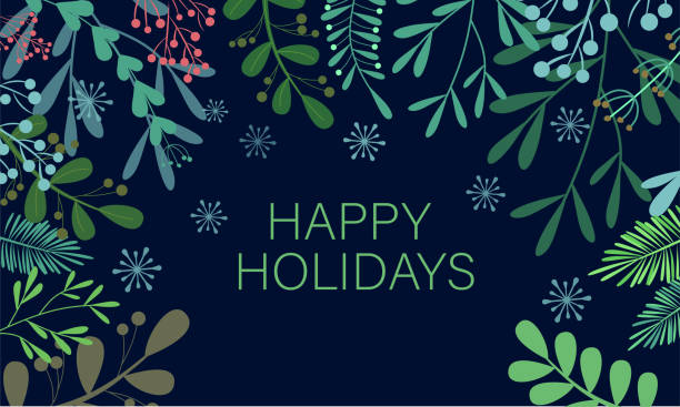 happy holidays and merry christmas background stock illustration - happy holidays 幅插畫檔 、美工圖案、卡通及圖標
