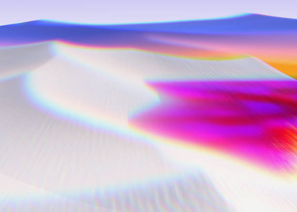 istock Abstract color gradient defocused fantastic landscape, 3d illustration colorful graphic design vivid poster 1437740121