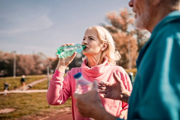 istock Senior woman hydrating 1437742232
