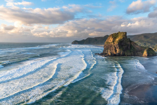 istock Lion Rock and Piha beach 1437743183