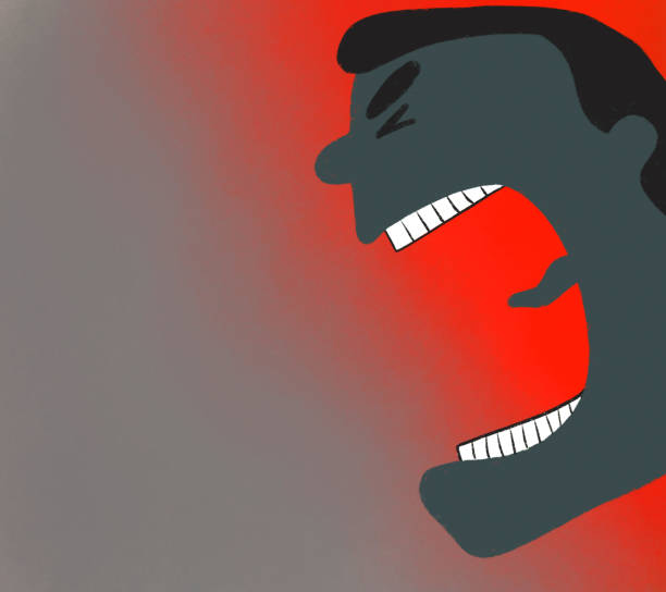 istock illustration of an angry man in profile who screams in anger 1437744098