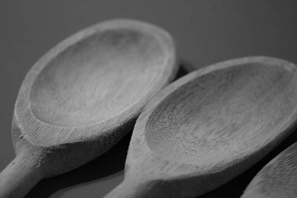 istock Wooden Spoons. Monochromatic Black and White Tones 1437746610
