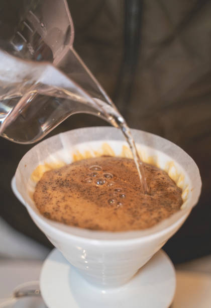 istock Brewing coffee with v60 equipment 1437746980