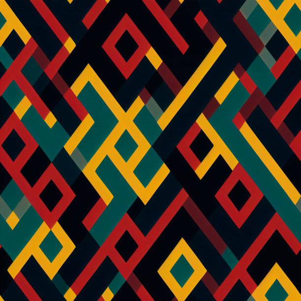 istock Seamless geometric pattern. Background of triangles, rhombuses, circles, geometric shapes. 1437747807