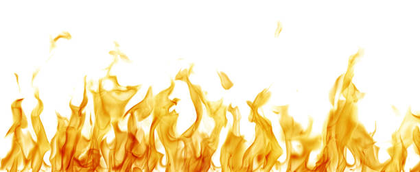 istock orange stripe of fire on white 1437748053