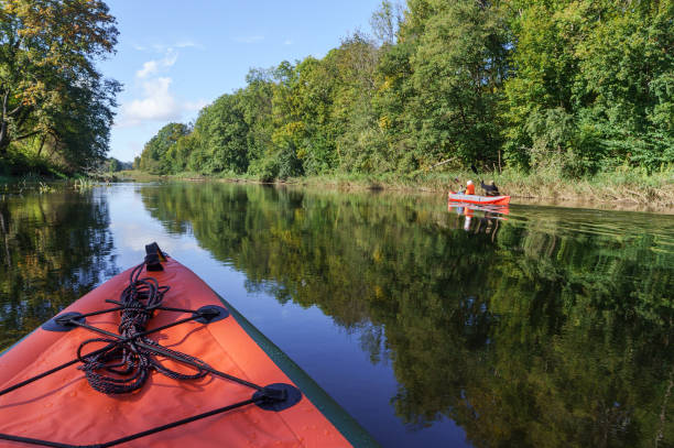 istock Canoeing trip on the river. Active recreation on the water. 1437749163
