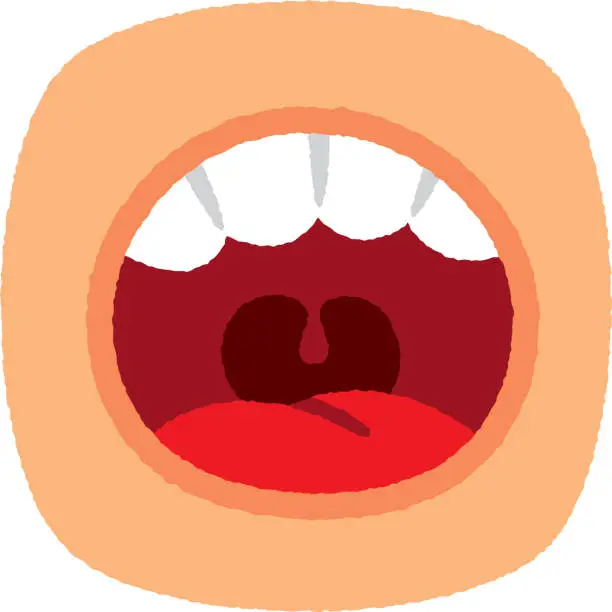 Vector illustration of Mouth Open Doodle 5