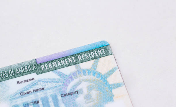 united states passport, social security card and permanent resident (green) card on white background. immigration concept - application form fotos imagens e fotografias de stock