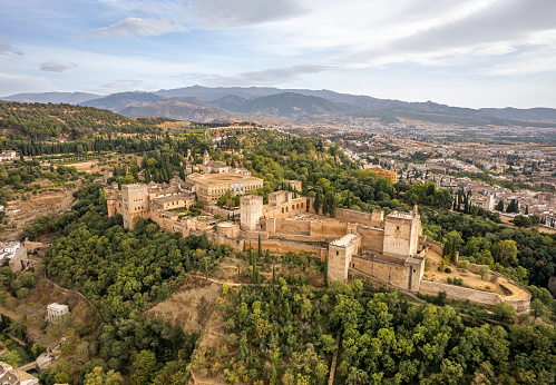 Panoramic view of famous Alhambra de Granada, Andalusia, Spain.