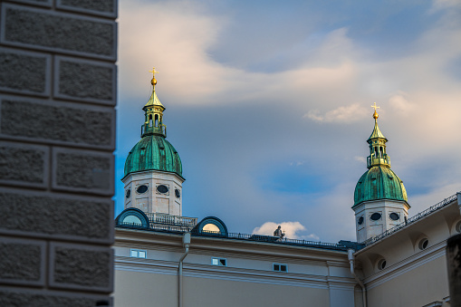 detail on Salzburg cathedral towers roof