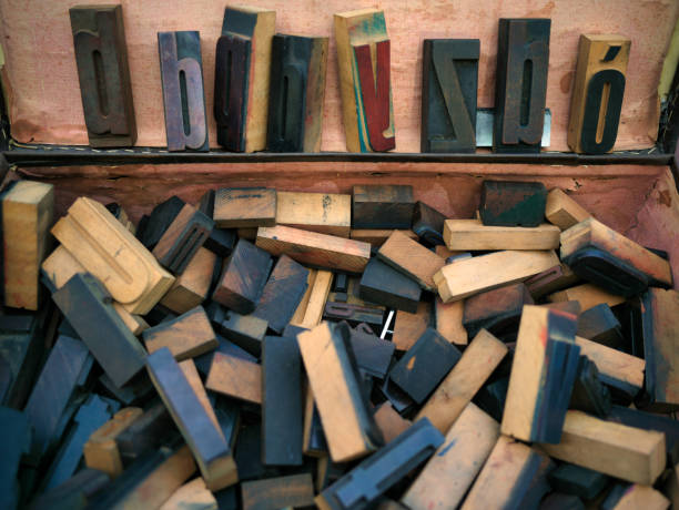 movable type alphabet set background.