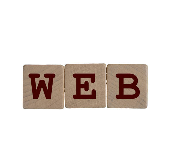 the word Web formed with wooden dowels  on a transparent background