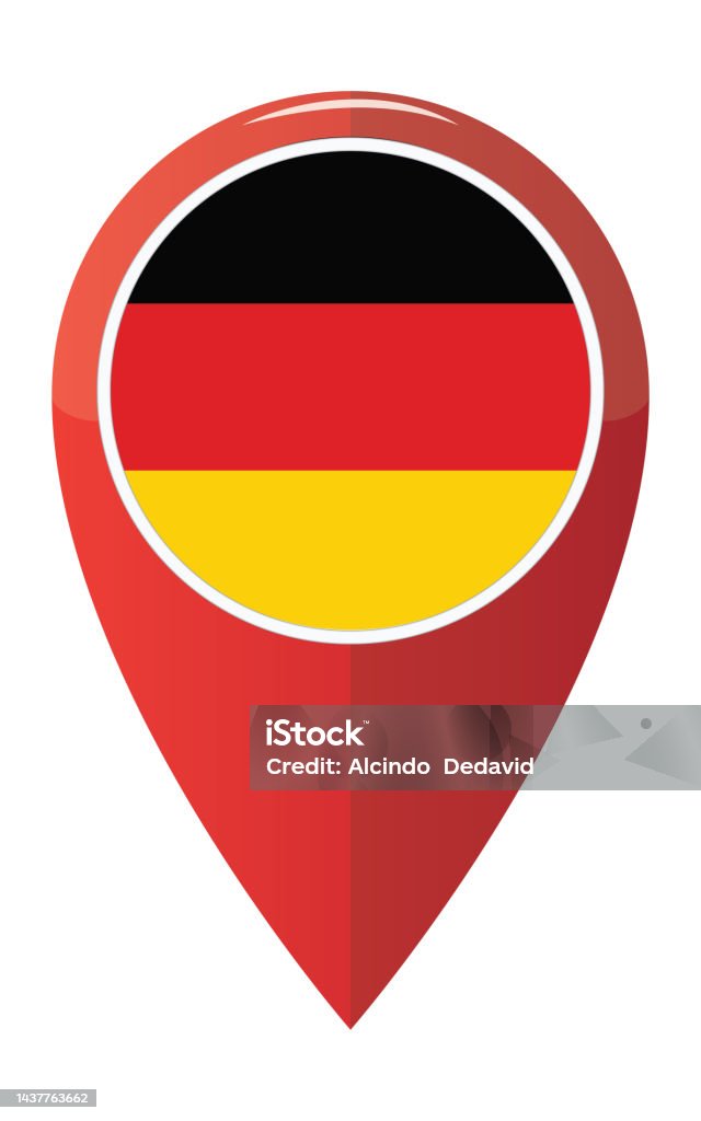Map Germany Pointed Colorful Germany Map Application Pin Point Label Symbol Stock ...