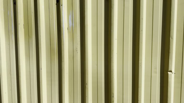 Yellow Corrugated Iron Factory Wall