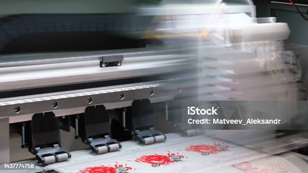 Moving Industrial Printing Modern Digital Inkjet Printer Industrial Printing Modern Digital Inkjet Printer Stock Photo - Download Image Now