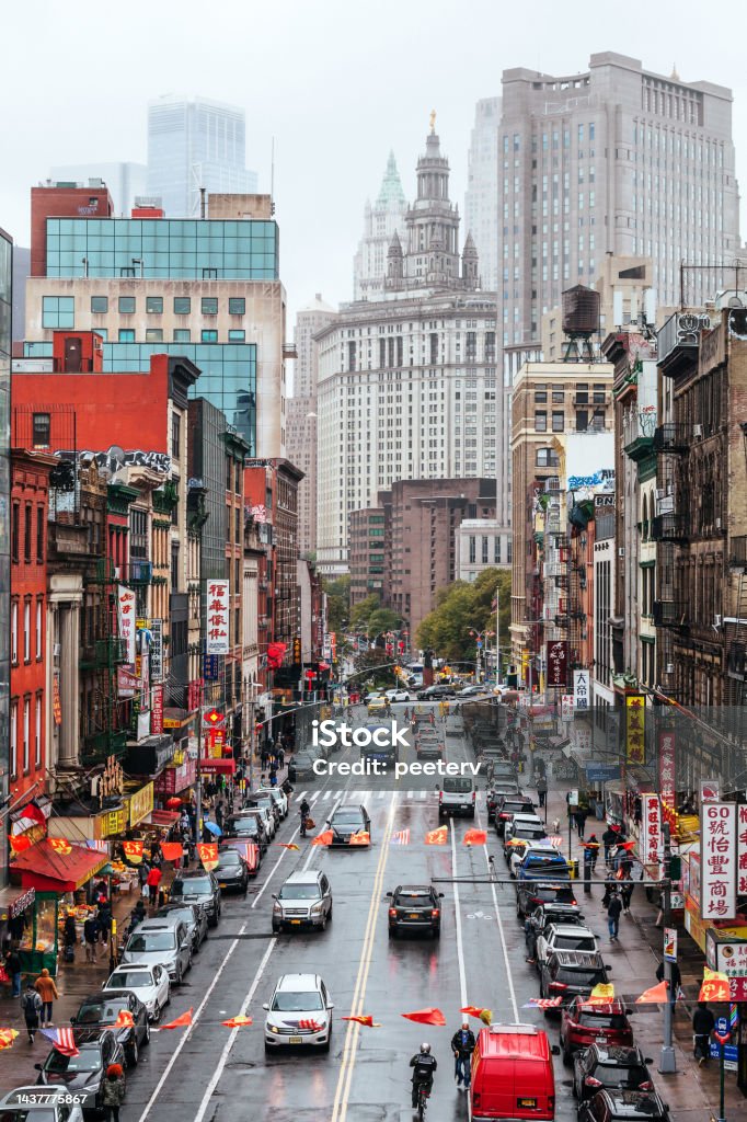 Busy streets of Chinatown in New York City Busy streets of Chinatown in New York City, USA New York City Stock Photo
