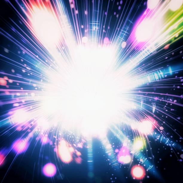 istock Abstract background of radial rays shining in the dark 1437779228