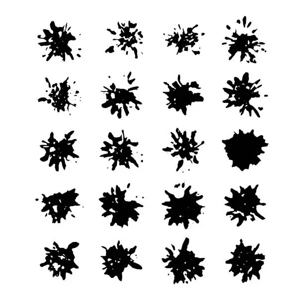 Vector illustration of Abstract Ink Spots Set of Vector Shapes