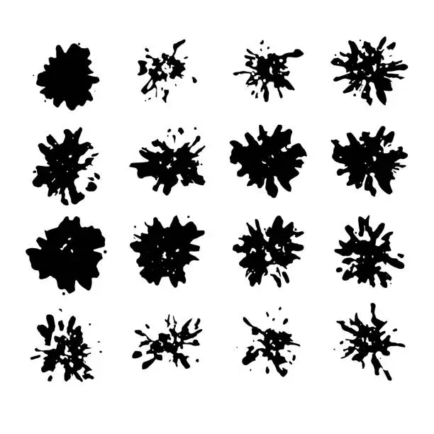 Vector illustration of Abstract Ink Spots Set of Vector Shapes